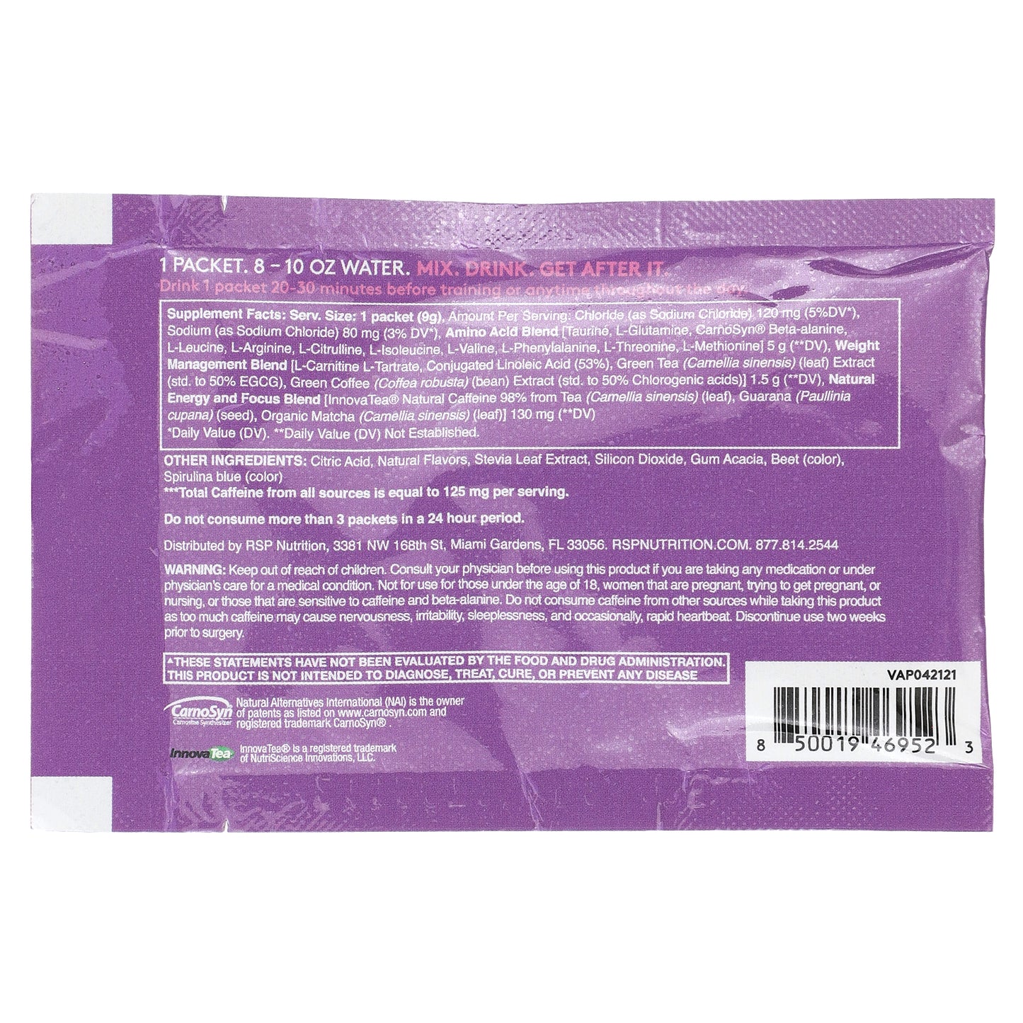 RSP Nutrition, AminoLean, Acai, 1 Stick Pack, 0.3 oz (9 g)