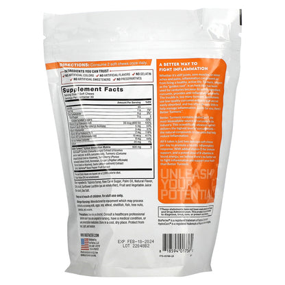 Force Factor, Better Turmeric, Extra Strength Curcumin, Fruit Splash, 60 Soft Chews