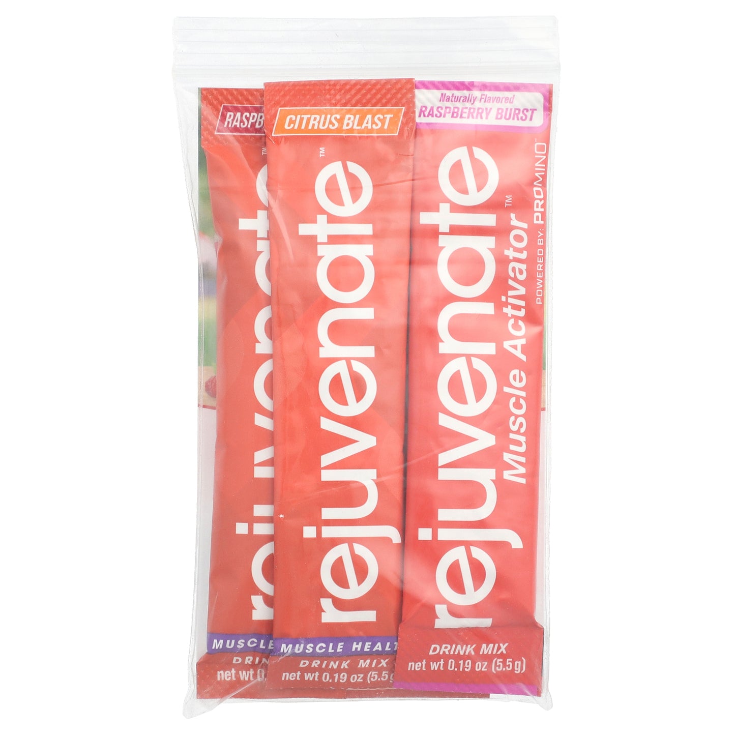 Rejuvenate, Rejuvenate Muscle Activator™,  Drink Mix, Raspberry Burst, Citrus Blast, 4 Stick Packets, 0.19 oz (5.5 g) Each