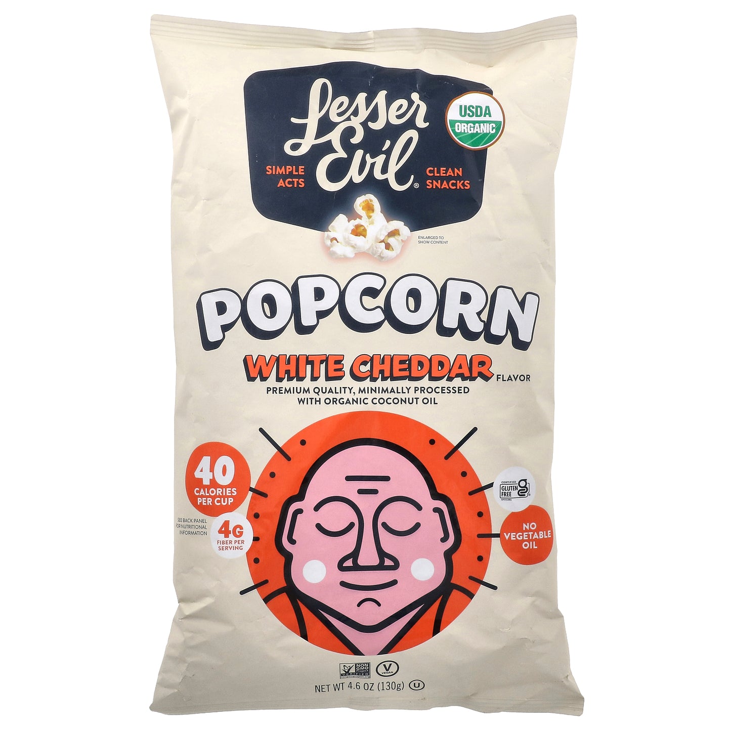 LesserEvil, Popcorn, White Cheddar , 4.6 oz (130 g)