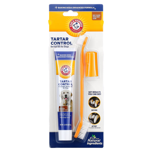 Arm & Hammer, Tartar Control, Dental Kit For Dogs, Beef, 4 Piece Kit