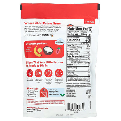 Once Upon A Farm, Organic Coconut Melts, Toddler, Strawberry Banana, 1 oz (28 g)