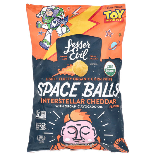 LesserEvil, Space Balls, Interstellar Cheddar With Organic Avocado Oil, 5 oz (142 g)