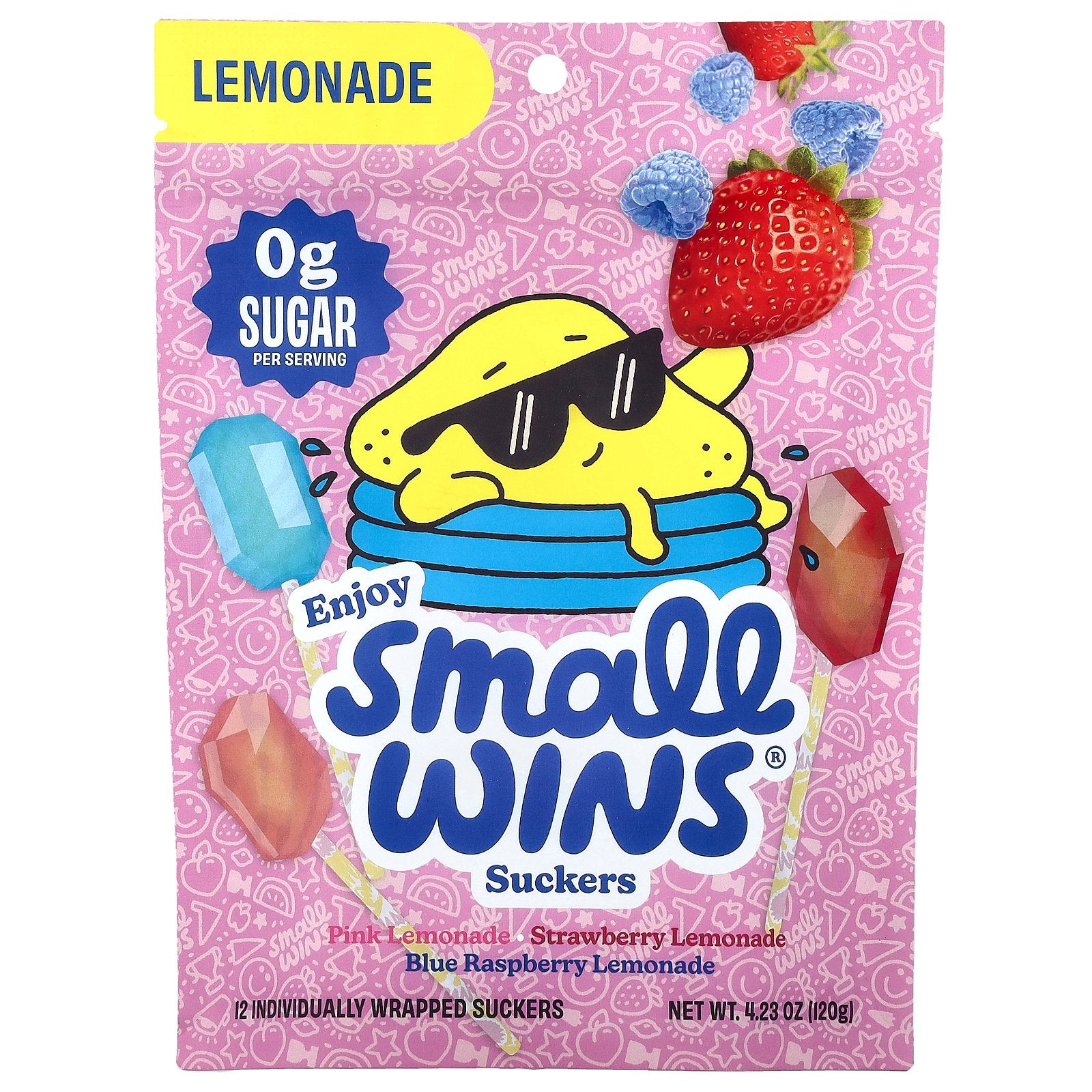 Enjoy Small Wins, Suckers, Lemonade, 12 Count, 4.23 oz (120 g)