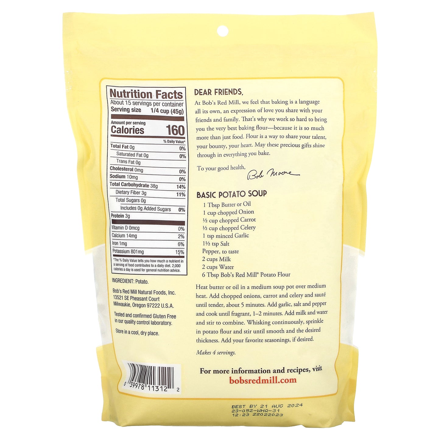 Bob's Red Mill, Super-Fine Potato Flour, 1 lb 8 oz (680 g)