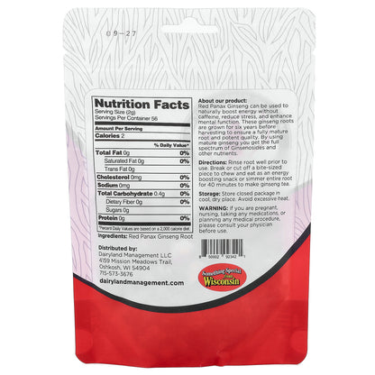 Dairyland Ginseng, Red Panax Ginseng Slices, 4 oz