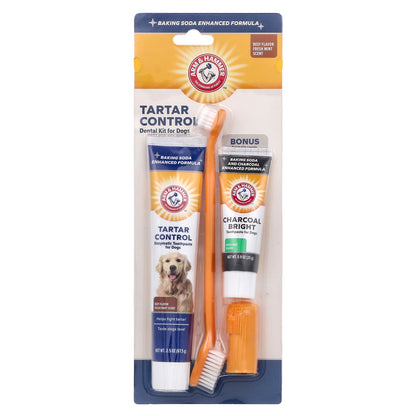 Arm & Hammer, Tartar Control Dental Kit For Dogs, Beef, 4 Piece Kit