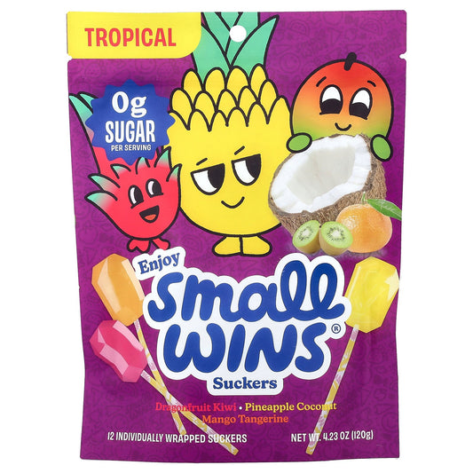 Enjoy Small Wins, Suckers, Tropical Fruit, 12 Count, 4.23 oz (120 g)