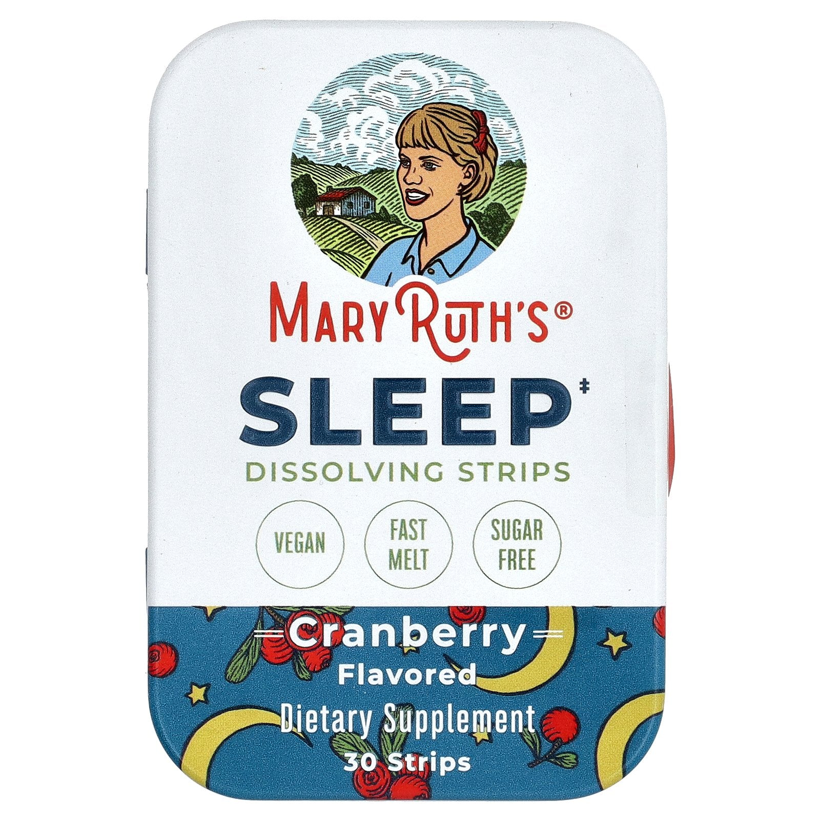 MaryRuth's, Sleep Dissolving Strips, Cranberry, 30 Strips
