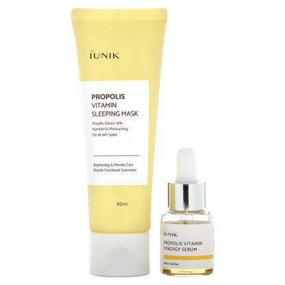 iUNIK, Propolis Edition Skin Care Set, Cream & Mini Serum, 2 Piece Set