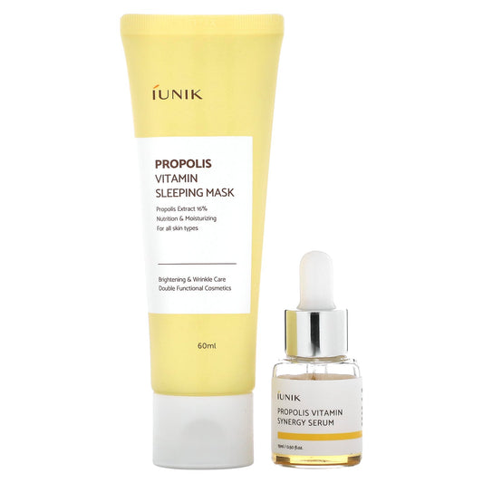 iUNIK, Propolis Edition Skin Care Set, Cream & Mini Serum, 2 Piece Set