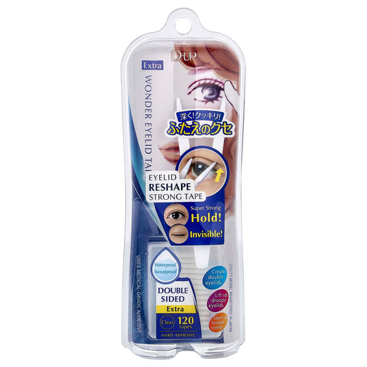 D-UP, Wonder Eyelid Tape, Extra, Clear, 120 Tapes