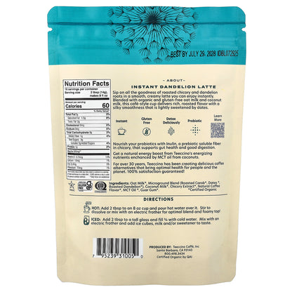 Teeccino, Instant Herbal Latte, Dandelion Blend, Caffeine Free, 7.9 oz (224 g)