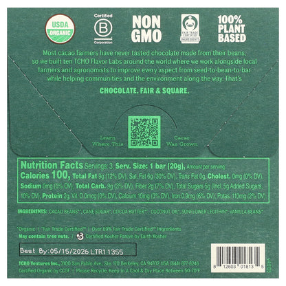 TCHO, Dark Duo, Cacao Truffle Filled Fudgy Dark Chocolate, 75% Cacao Shell, 3 Bars, 0.70 oz Each