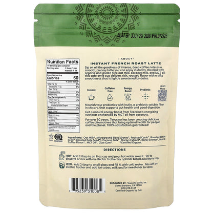 Teeccino, Instant Herbal Latte, French Roast, Dark Roast, Caffeine Free, 7.9 oz (224 g)