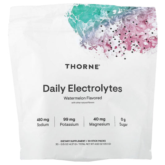 Thorne, Daily Electrolytes, Watermelon, 30 Stick Packs, 0.15 oz (4.37 g) Each