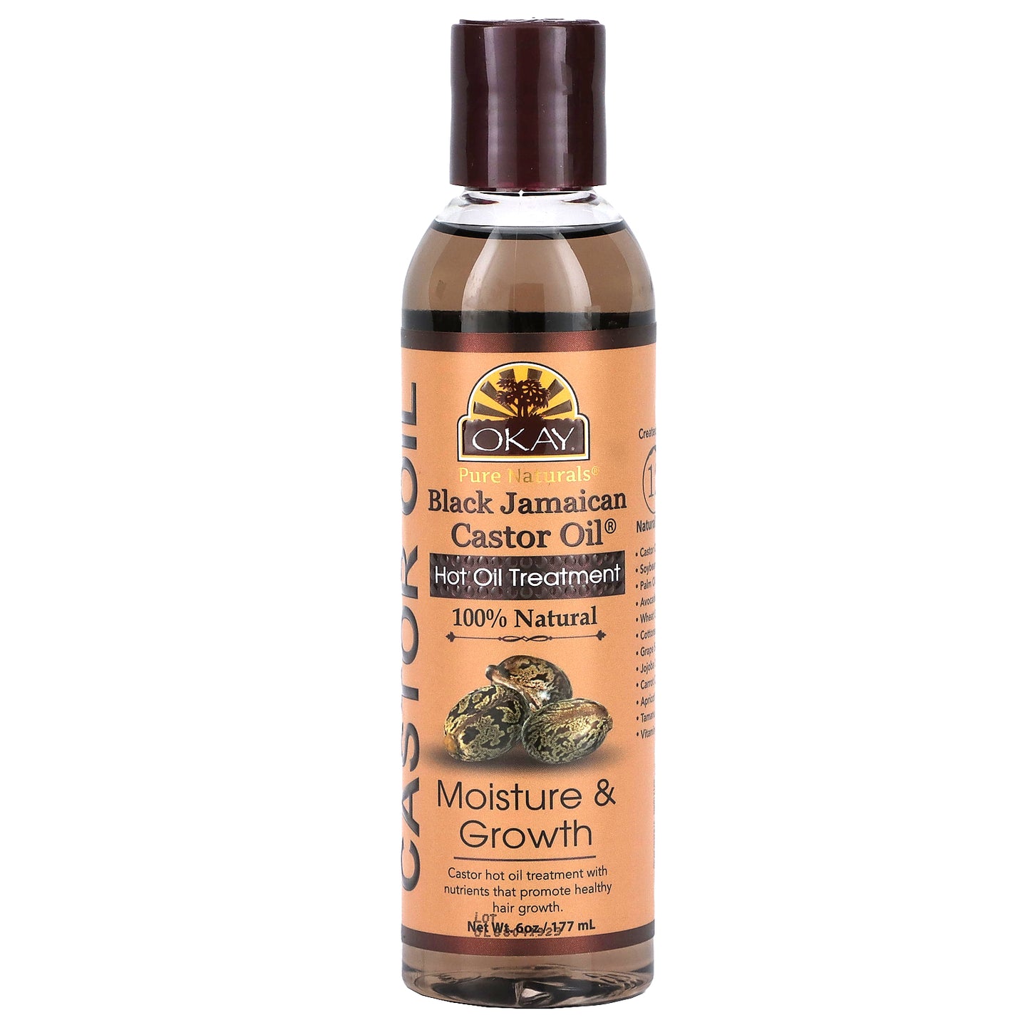 Okay Pure Naturals, Black Jamaican Castor Oil, Hot Oil Treatment, 6 oz (177 ml)