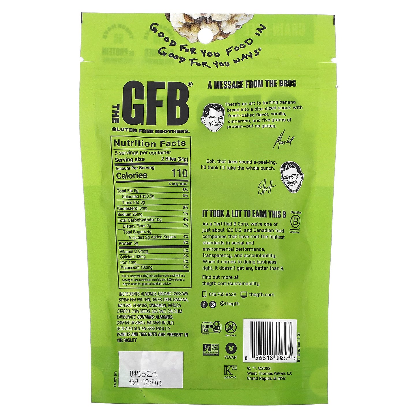 The GFB, Gluten Free Bites, Banana Nut, 4 oz (113 g)