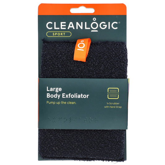 CleanLogic, Sport, Body Exfoliator, Large, Black, 1 Count