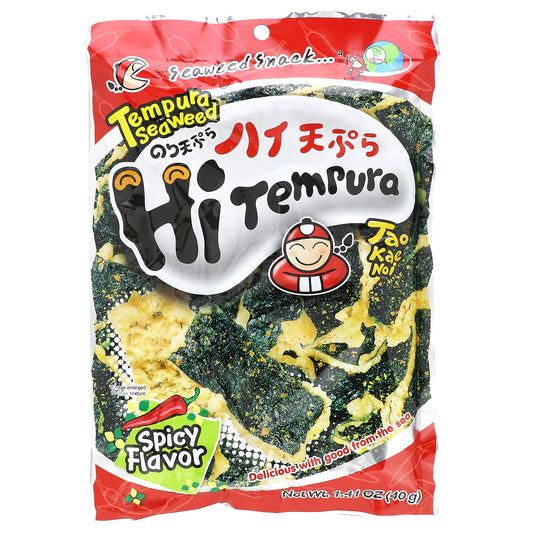 Tao Kae Noi, HiTempura Seaweed Snack, Spicy, 1.41 oz (40 g)