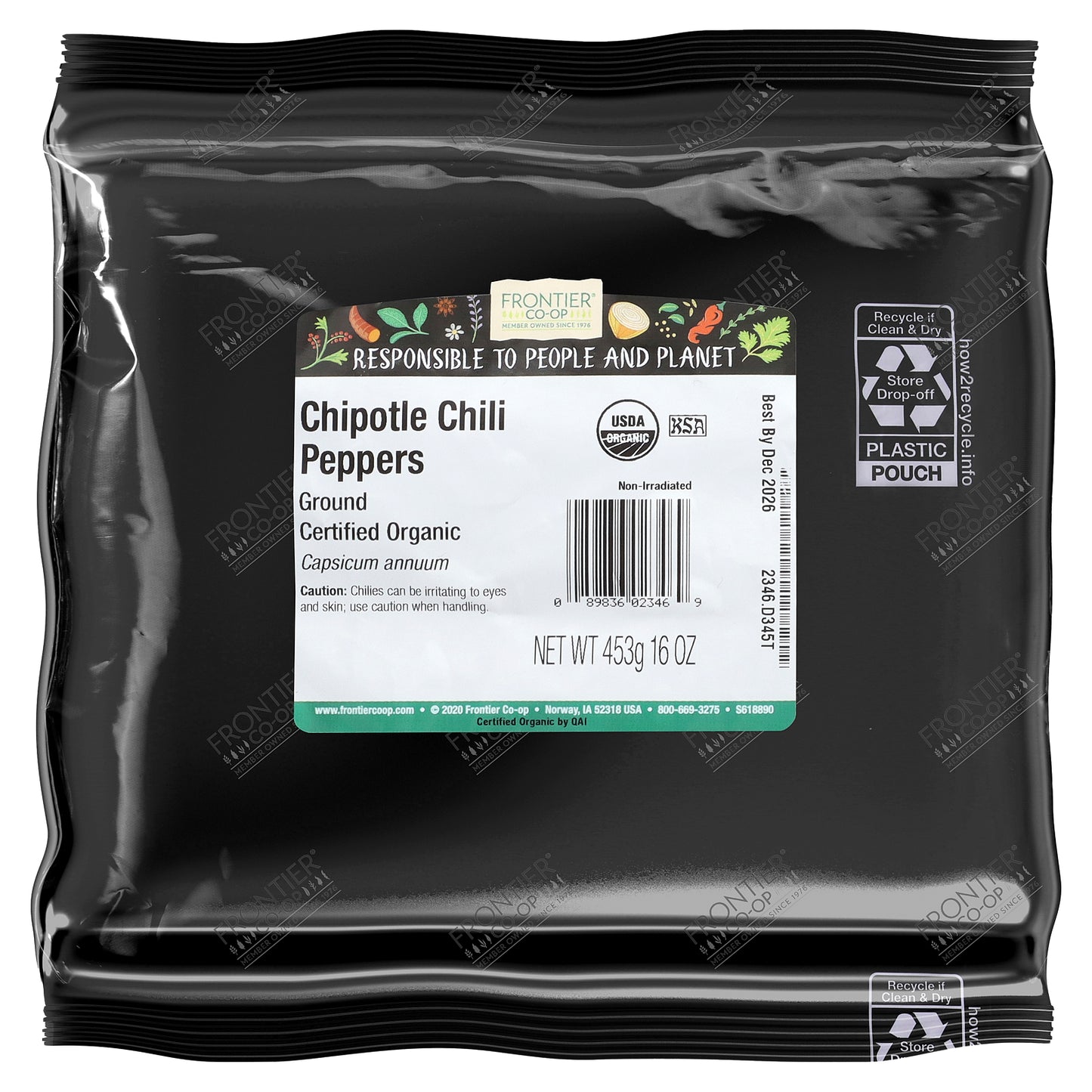 Frontier Co-op, Organic Ground Chipotle Chili Peppers, 16 oz (453 g)