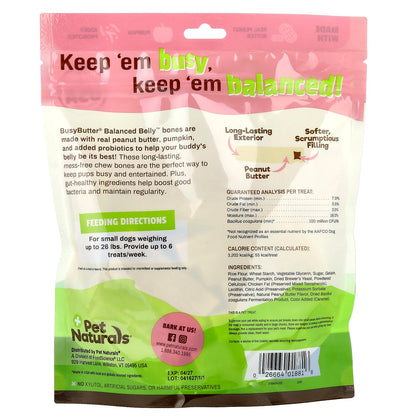 Pet Naturals, BusyButter®, Balanced Belly Bones, For Dogs Up To 26 lbs, Peanut Butter-Filled, 13 oz (368.5 g)