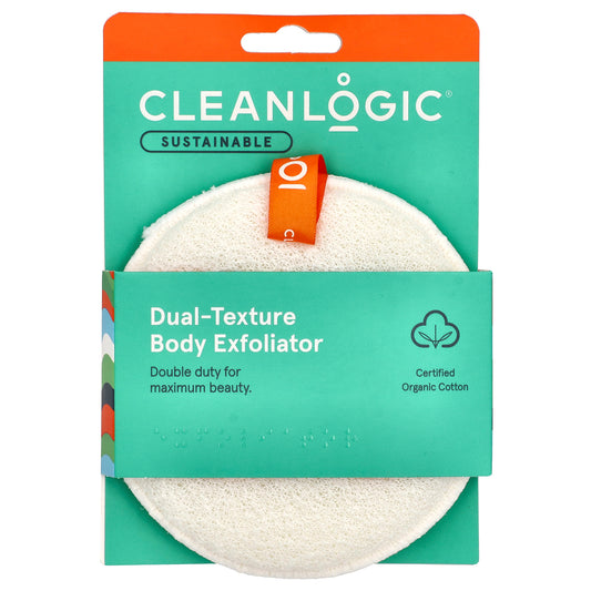 Cleanlogic, Sustainable, Dual-Texture Body Exfoliator, 1 Count
