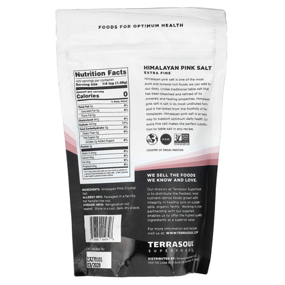 Terrasoul Superfoods, Himalayan Pink Salt, Extra Fine, 16 oz (454 g)