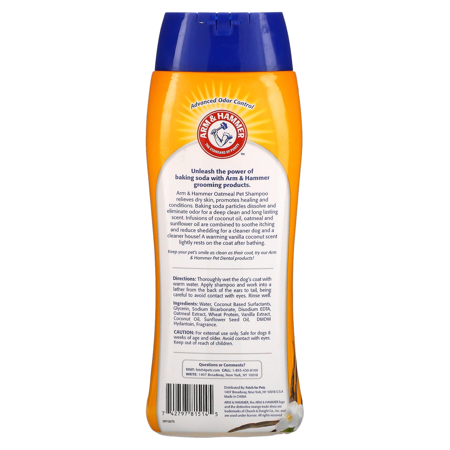 Arm & Hammer, Soothing Oatmeal Shampoo For Pets, Vanilla Coconut, 20 fl oz (591 ml)