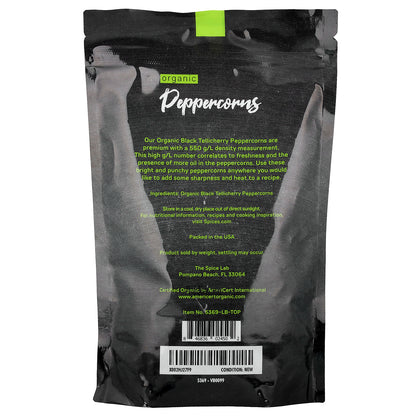 The Spice Lab, Organic Pantry, Organic Peppercorns, Whole, 16 oz (453 g)