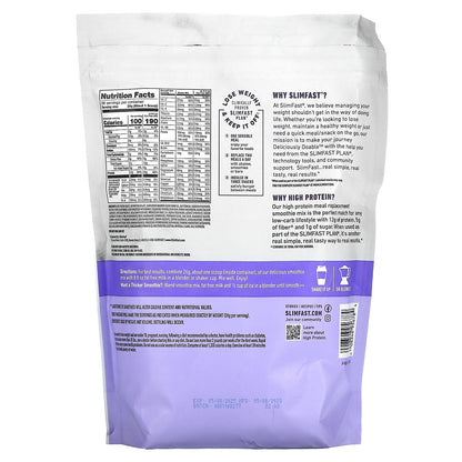 SlimFast, High Protein, Meal Replacement Smoothie Mix, Creamy Chocolate, 1.49 lb (676 g)