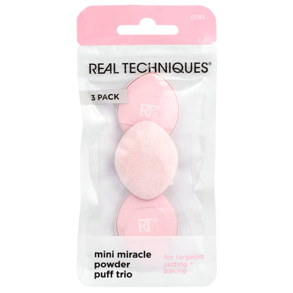 Real Techniques, Mini Miracle Powder Puff Trio, 3 Pack