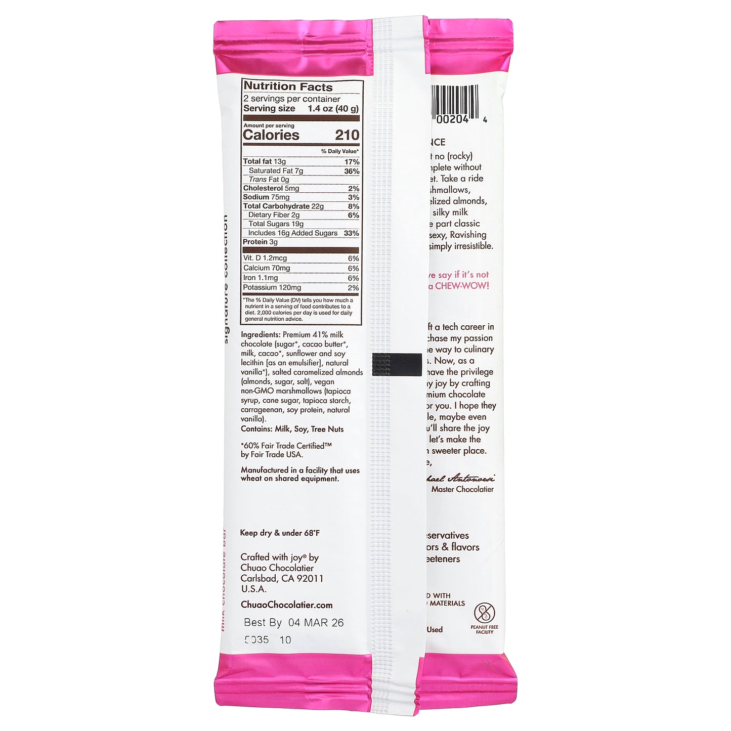 Chuao Chocolatier, Milk Chocolate Bar, Ravishing Rocky Road™, 2.8 oz (80 g)