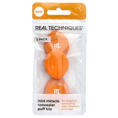 Real Techniques, Mini Miracle Concealer Puff Trio, 3 Pack