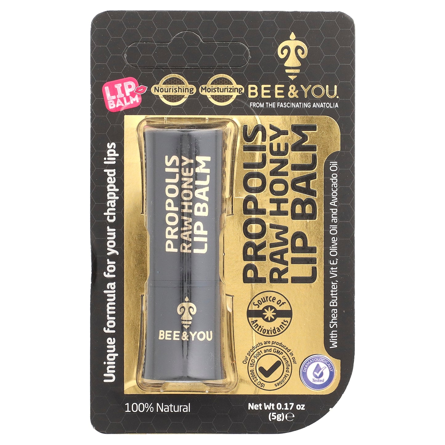 Bee & You, Propolis Raw Honey Lip Balm, 0.17 oz (5 g)