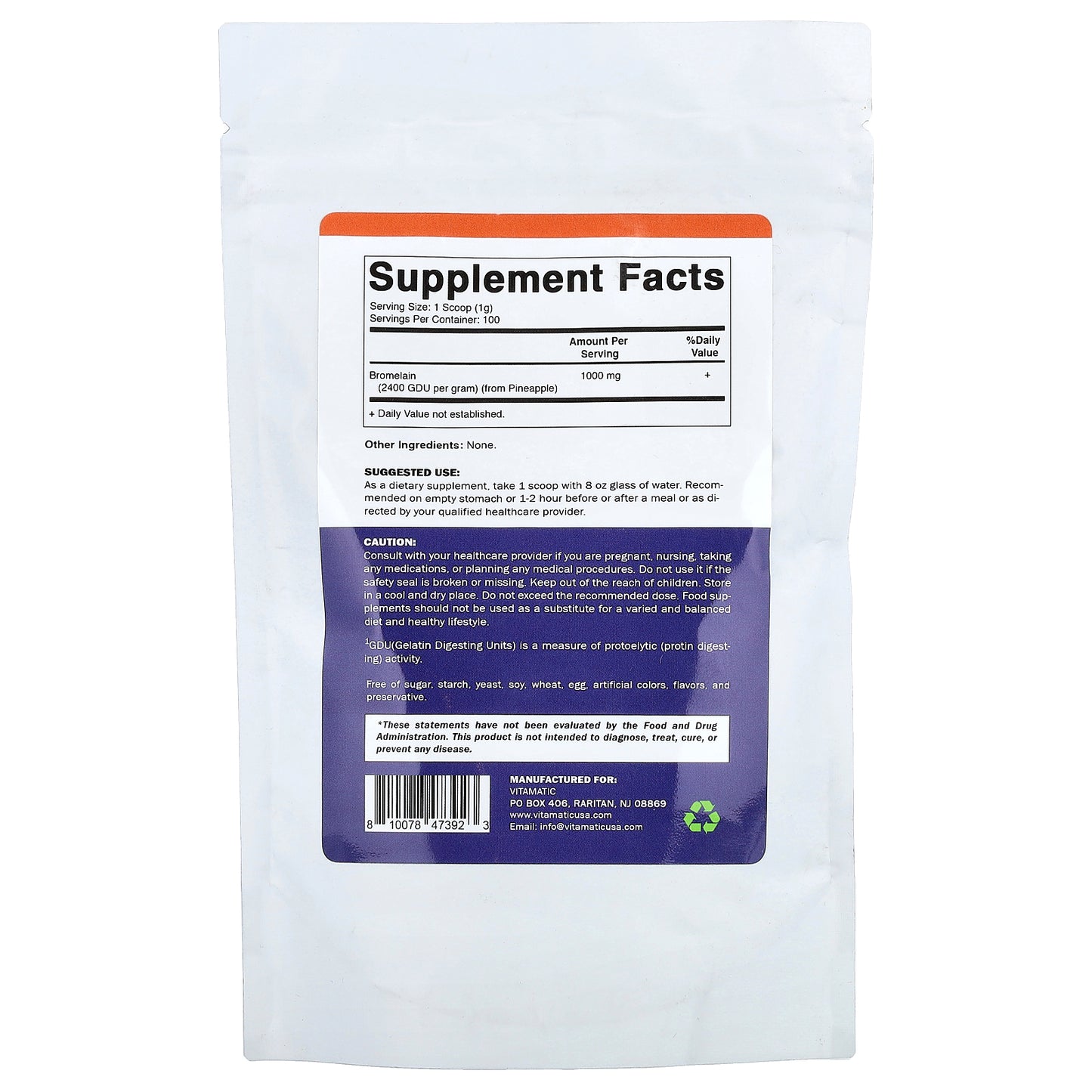 Vitamatic, Bromelain, 3.5 oz (100 g)