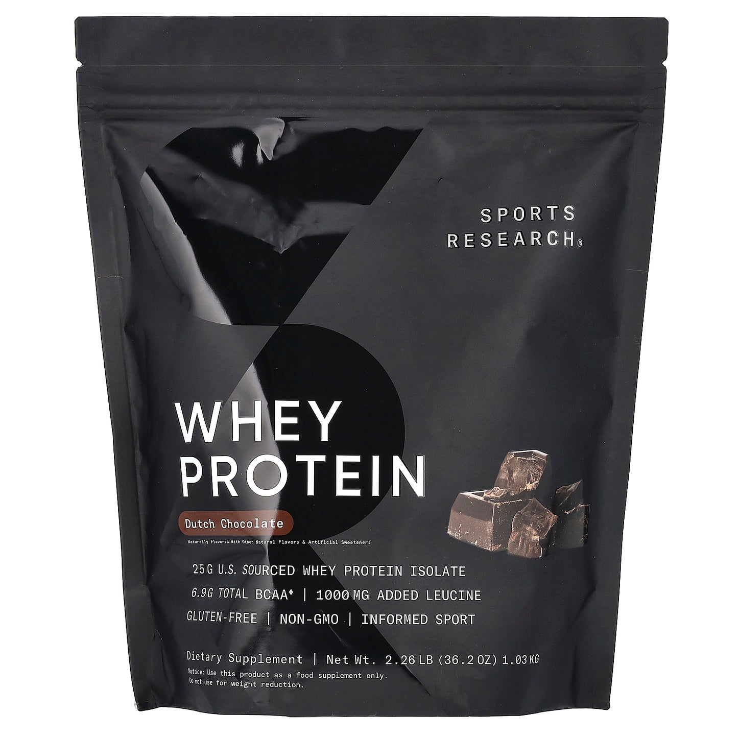 Sports Research, Whey Protein, Dutch Chocolate, 2.26 lb (1.03 kg)