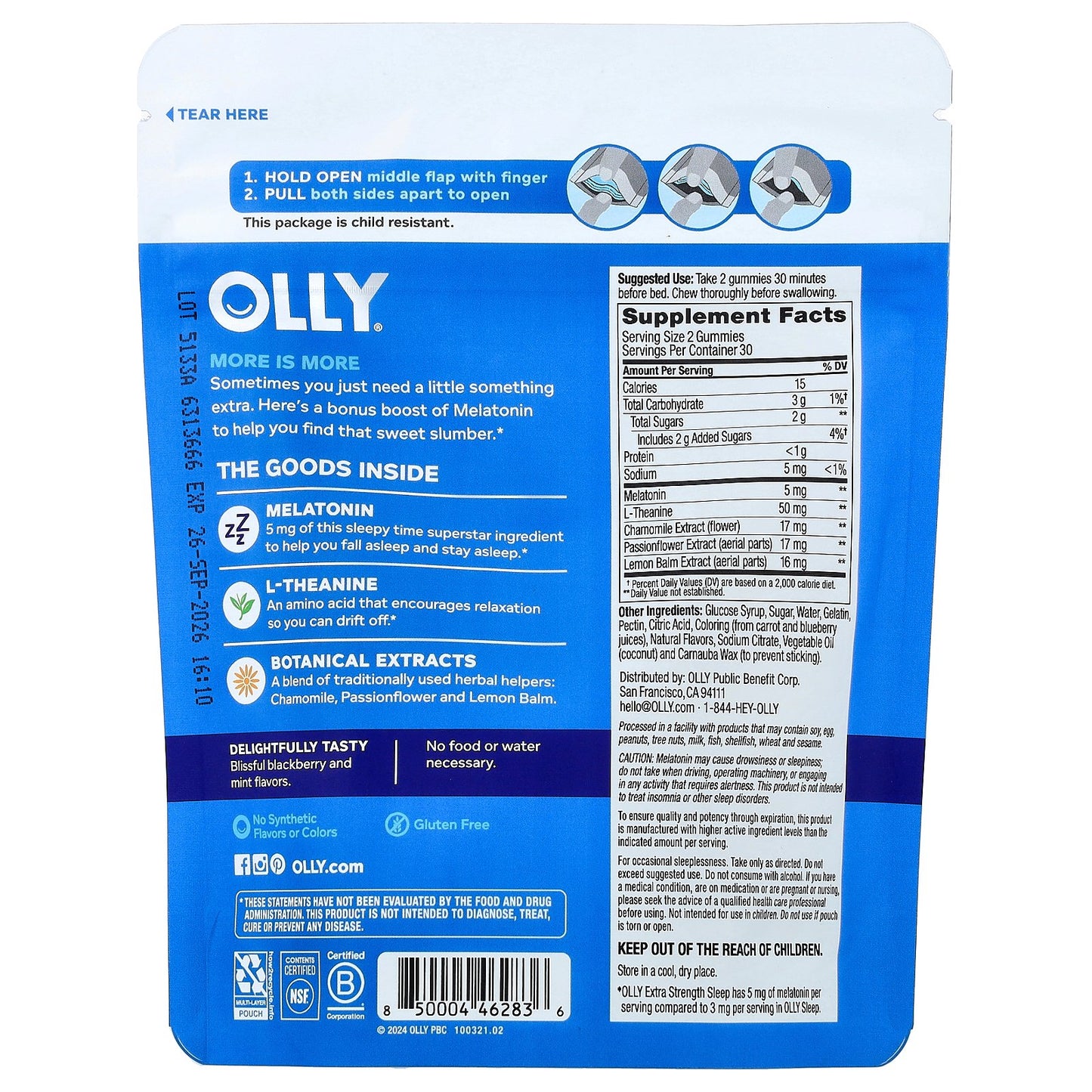 OLLY, Sleep Gummies, Blackberry Zen, 60 Gummies