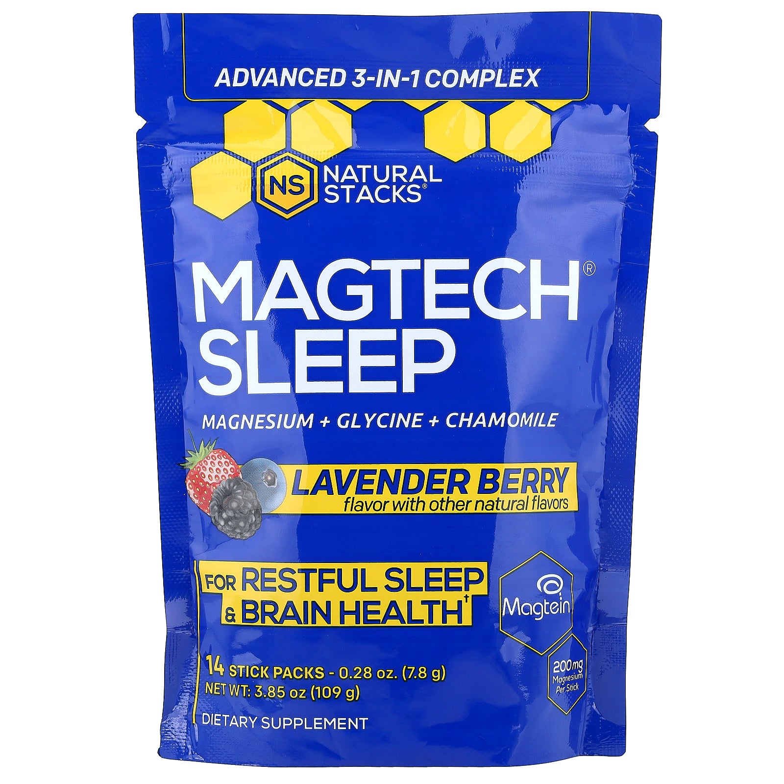 Natural Stacks, Magtech® Sleep, Lavender Berry, 14 Stick Packs, 0.28 oz (7.8 g) Each