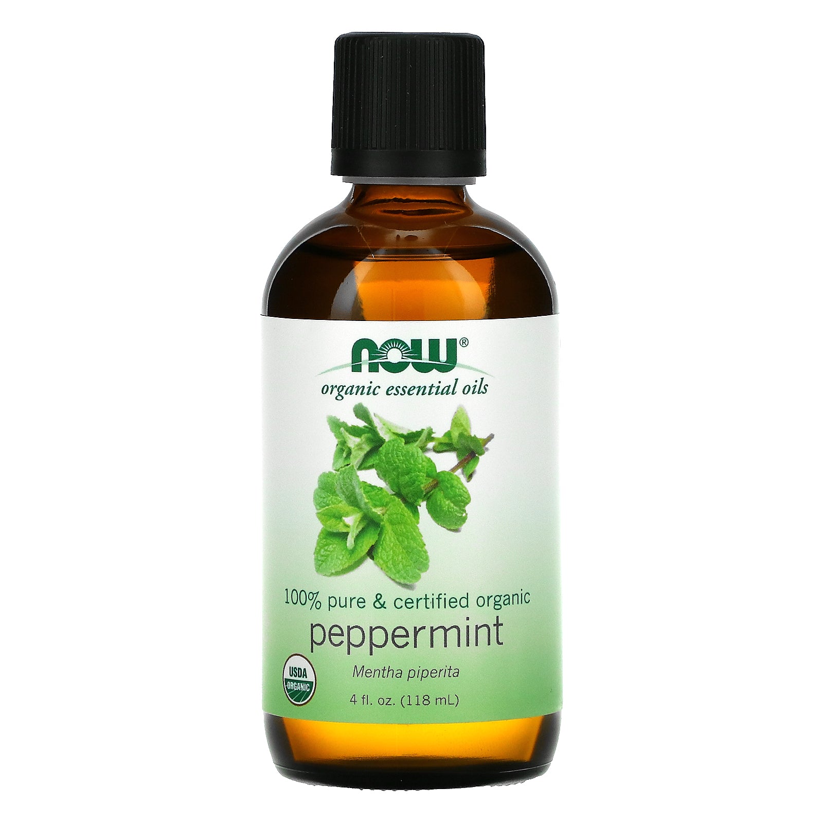 NOW Foods, Organic Essential Oils, Peppermint, 4 fl oz (118 ml)