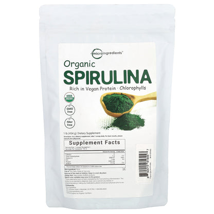 Micro Ingredients, Organic Spirulina, 1 lb (454 g)