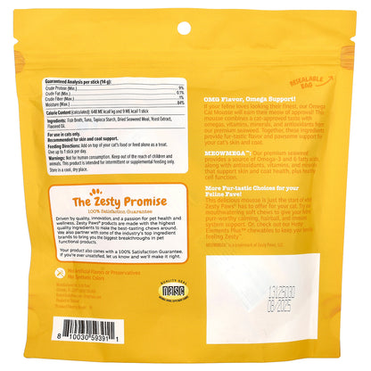 Zesty Paws, Omega Cat Mousse, For Cats, Tuna, 18 Stick Packs, 9 oz (252 g)