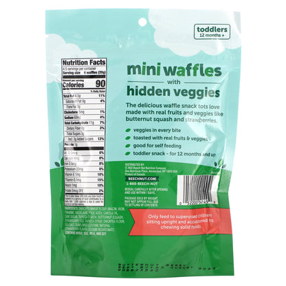 Beech-Nut, Mini Waffles with Hidden Veggies, 12+ Months, Butternut Berry, 3.2 oz (90 g)