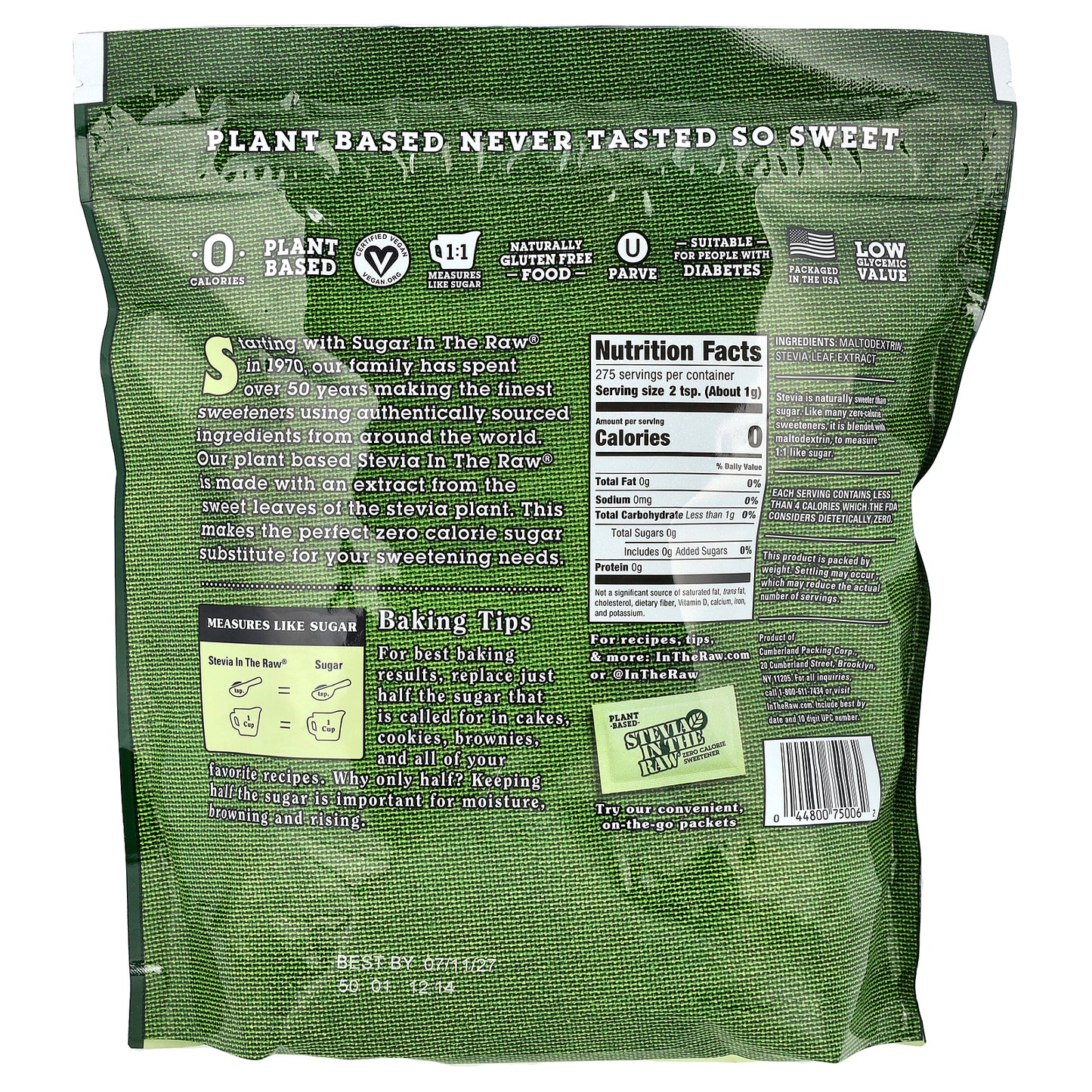 In the Raw, Stevia In The Raw®, Zero Calorie Sweetener, 9.7 oz (275 g)
