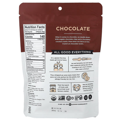 Emmy's Organic Cookies, Chocolate Coconut Crunch'ems, 3.5 oz (100 g)