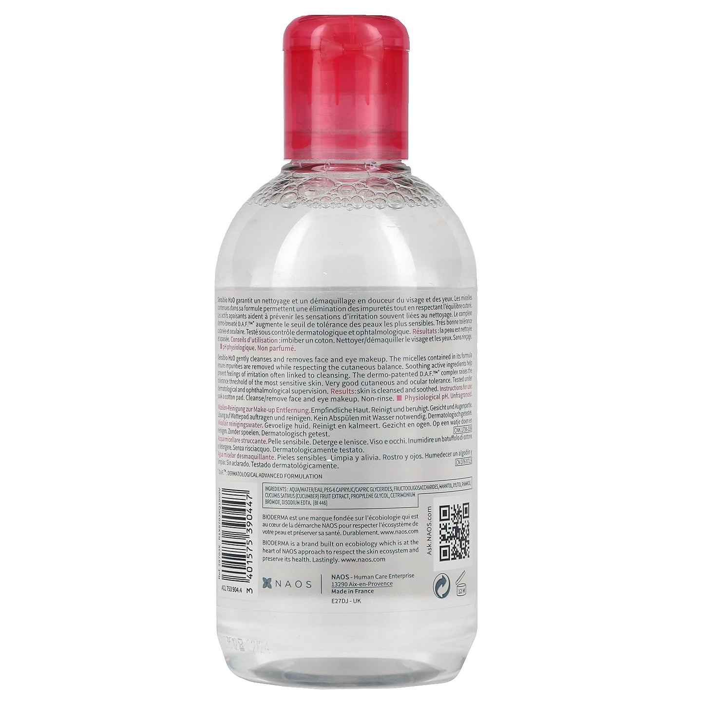 Bioderma, Sensibio H2O, Micellar Water Makeup Remover, 8.4 fl oz (250 ml)