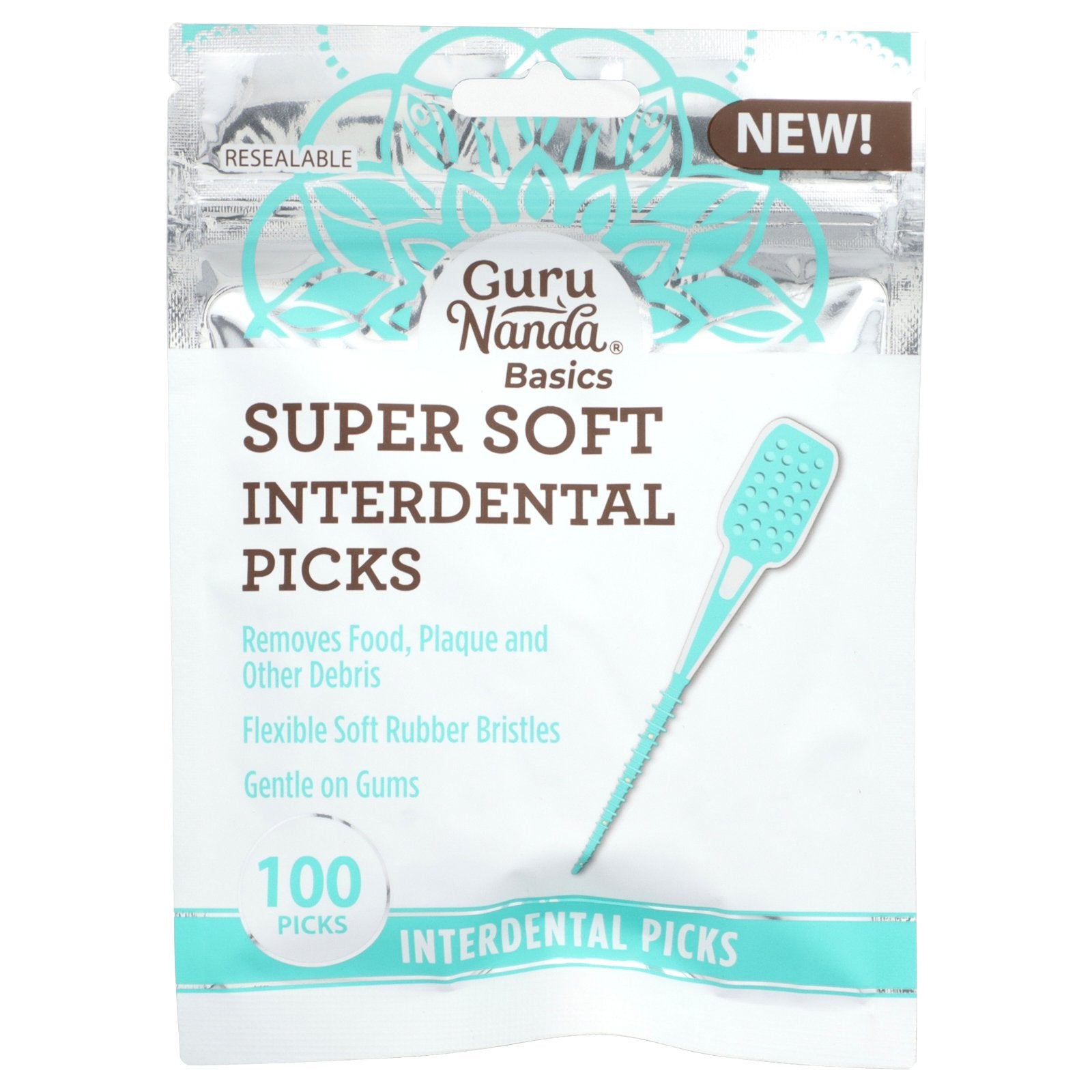 GuruNanda, Basics, Super Soft Interdental Picks, 100 Picks