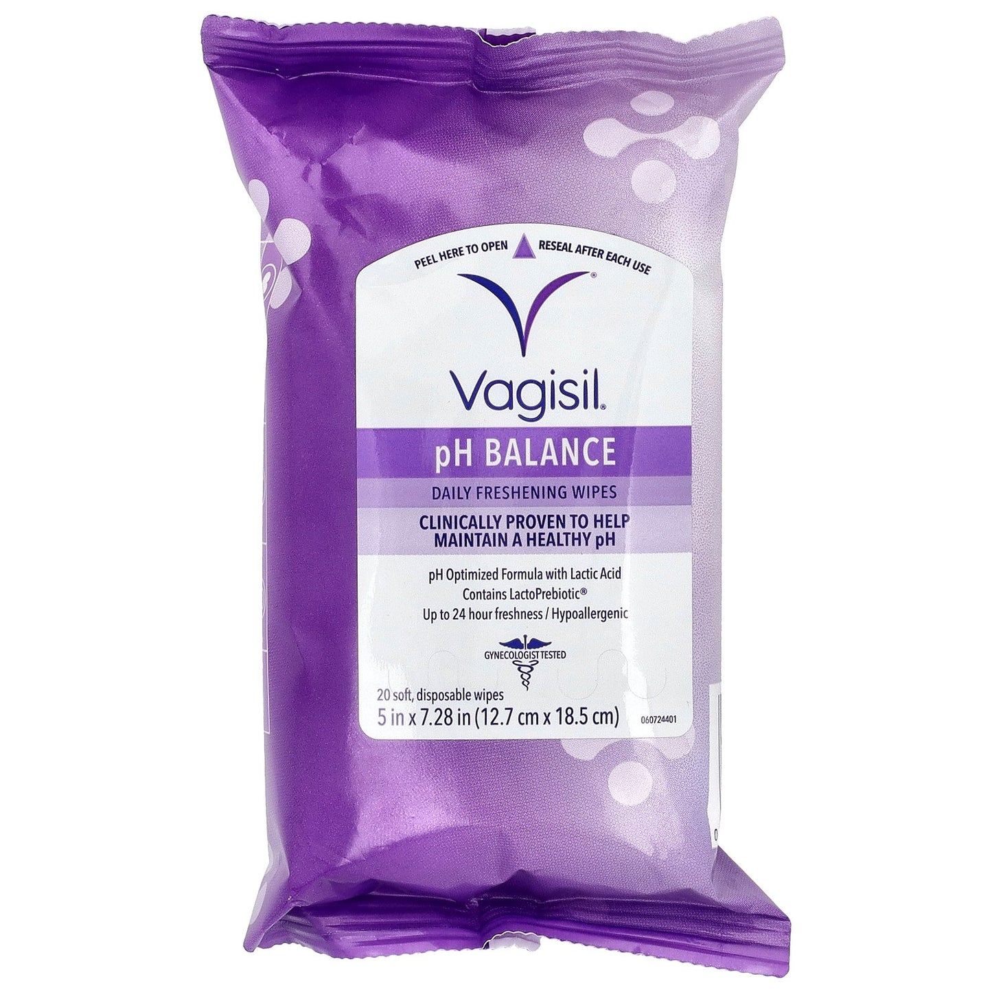 Vagisil, Daily Freshening Wipes, pH Balance, 20 Disposable Wipes