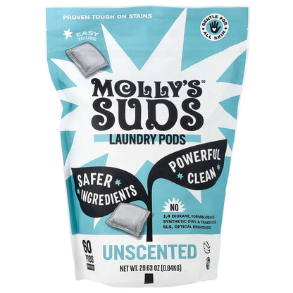 Molly's Suds, Laundry Pods, Unscented, 60 Pods, 29.63 oz (0.84 kg)