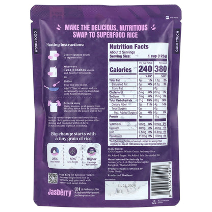 Jasberry, Organic Superfood Rice, Original, 7.05 oz (200 g)